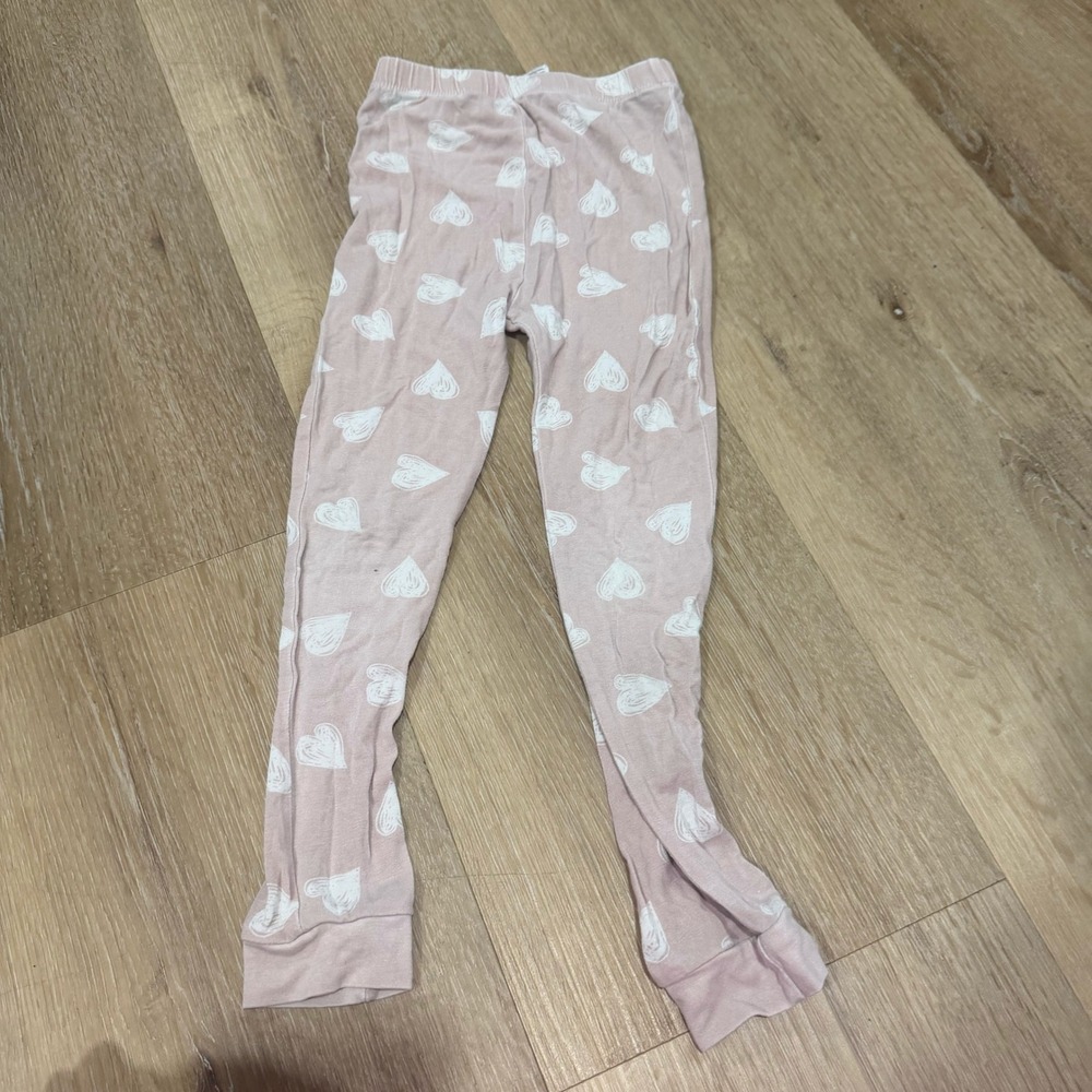 Milkberry Pajamas Girls 4T Pink Heart Bamboo Viscose Pajama Pants Leggings
